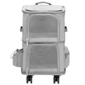 Carucior tip troller pentru transport animale, dublu cu 2 compartimente separate, maxim 22 kg, 55x34x26 cm, gri