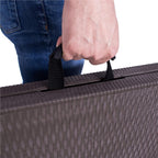 Masa dreptunghiulara pliabila multifunctionala, 1.8 m x 0.75 m x 0.75 m, imitatie ratan, maro