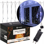 Ghirlanda luminoasa tip perdea 400 LED-uri, 3m, pentru interior/exterior, iluminare alba