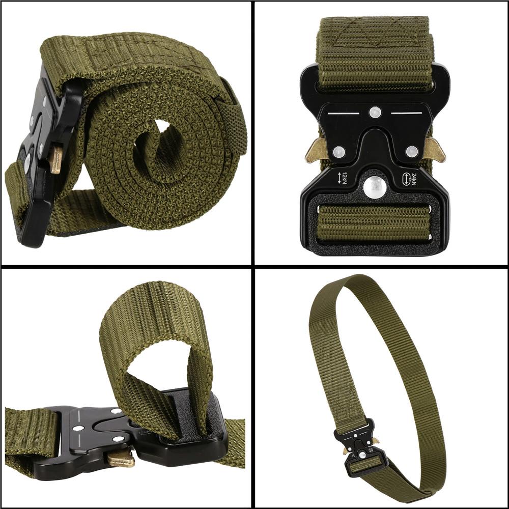 Curea centura Tactical Combat pentru barbati 3.5 x 125 cm, rezistent, verde