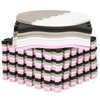 Covor din spuma pentru copii, tip puzzle forme, 52 piese, termoizolant, 150x150 cm, gri roz