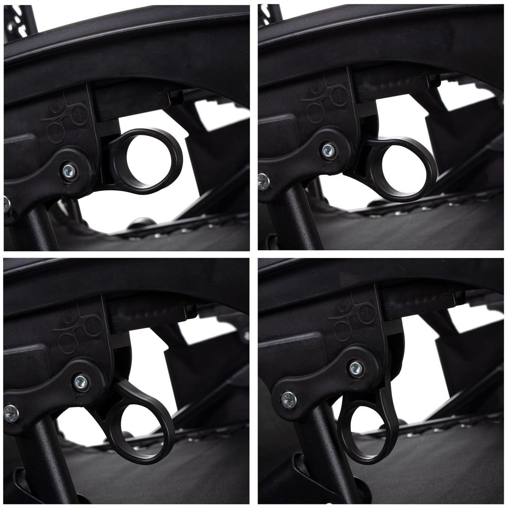 Sezlong pliabil  GC3, Relax Zero Gravity cu parasolar, 175cm, negru