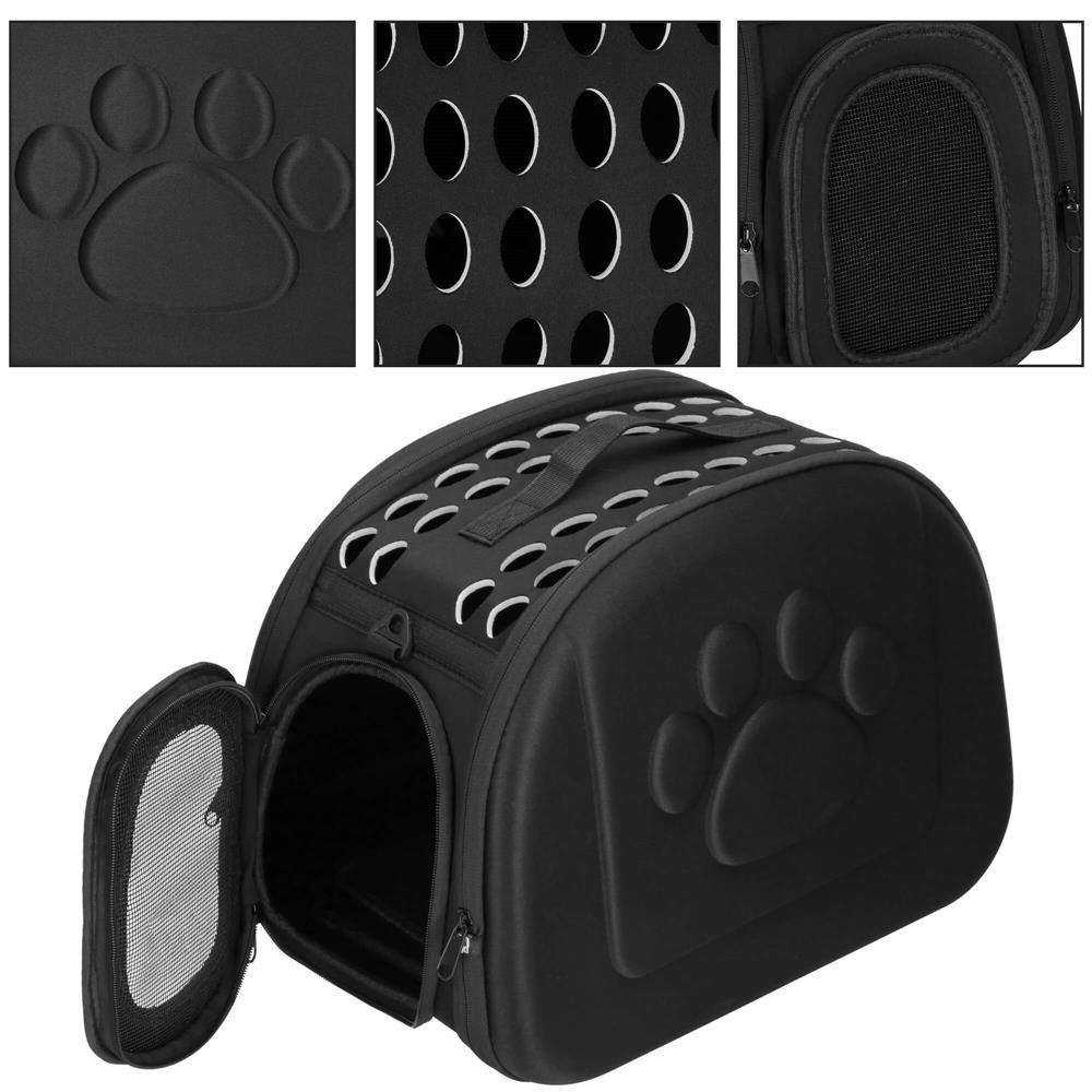 Geanta pentru transport animale mici-medii, pentru caine si pisica, pliabila, curea de umar, 25x45x37 cm, negru