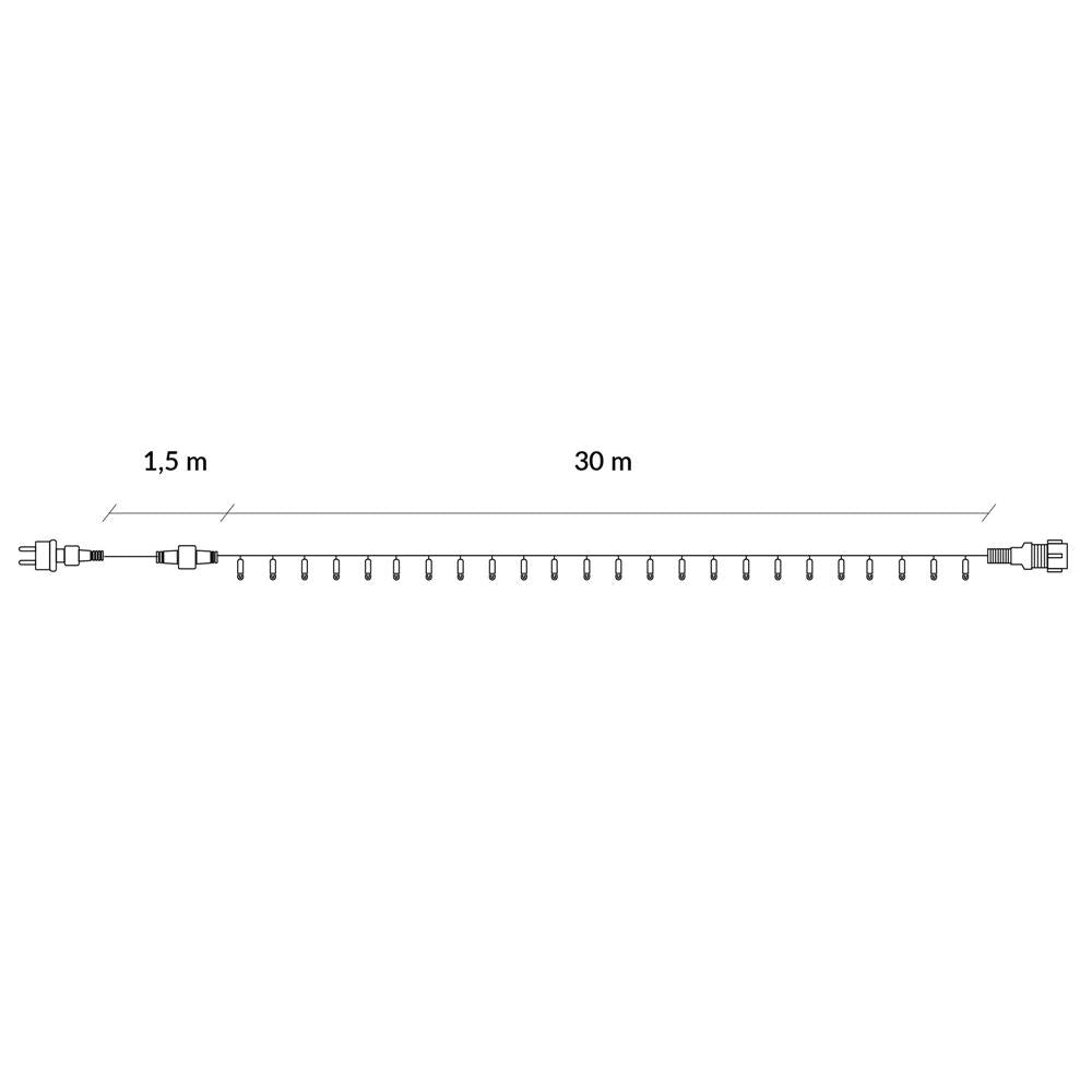 Instalatie lumini pentru bradul de Craciun, 31,5 metri, 500 LED-uri, albastru