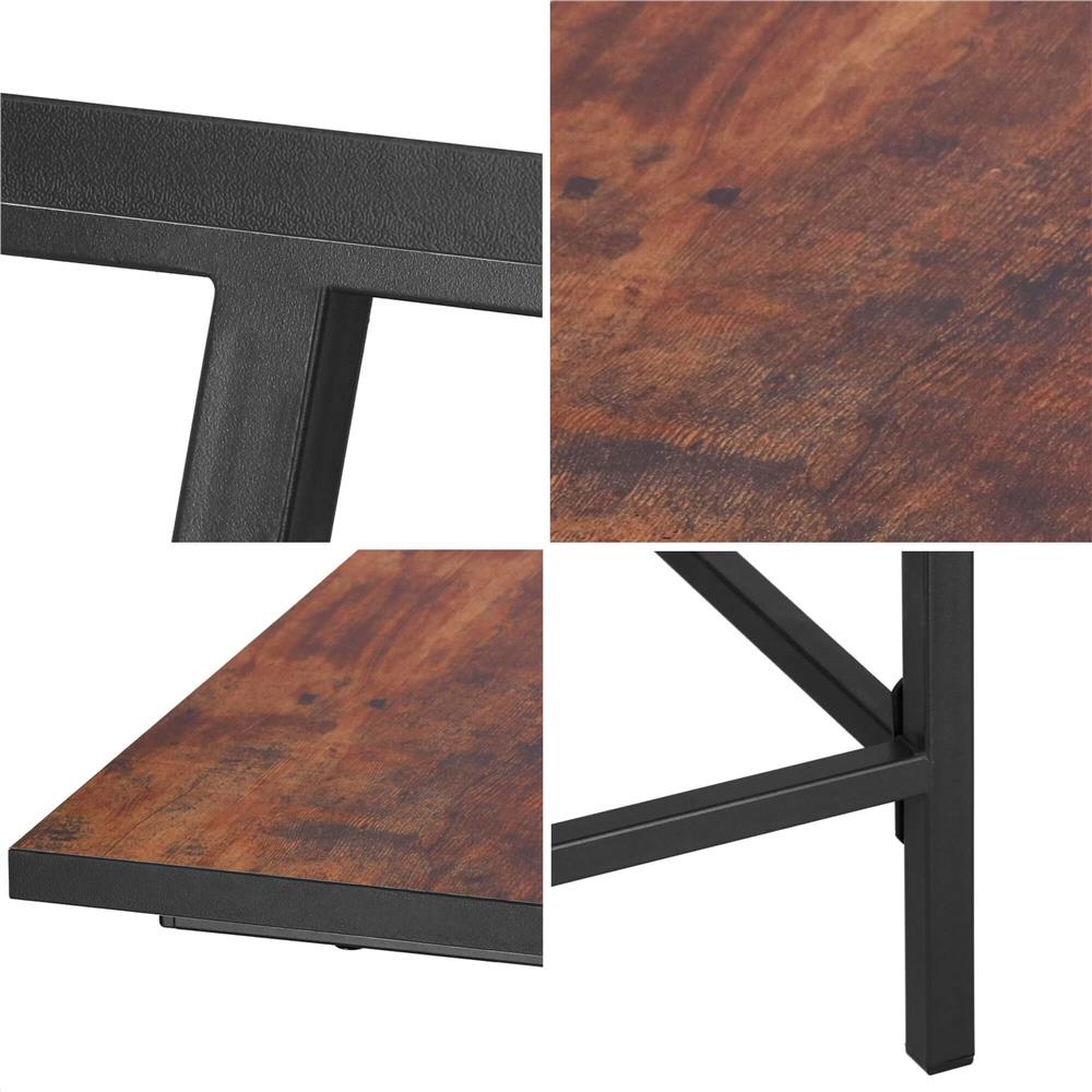 Birou tip masa laterala, cu cadru din otel, 50x100x76 cm, industrial, maro