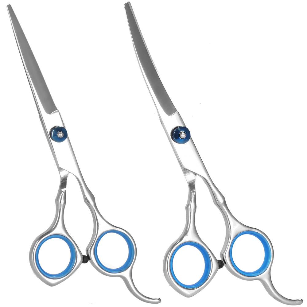 Set de ingrijire pentru animale de companie, cu 4 foarfece pentru tuns si accesorii