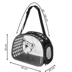 Geanta pentru transport animale de companie pisica sau catel, M, 42x26x32 cm, transparent