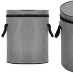 Cos depozitare haine sau jucarii, 40x33cm, bumbac si in, 43 l, gri