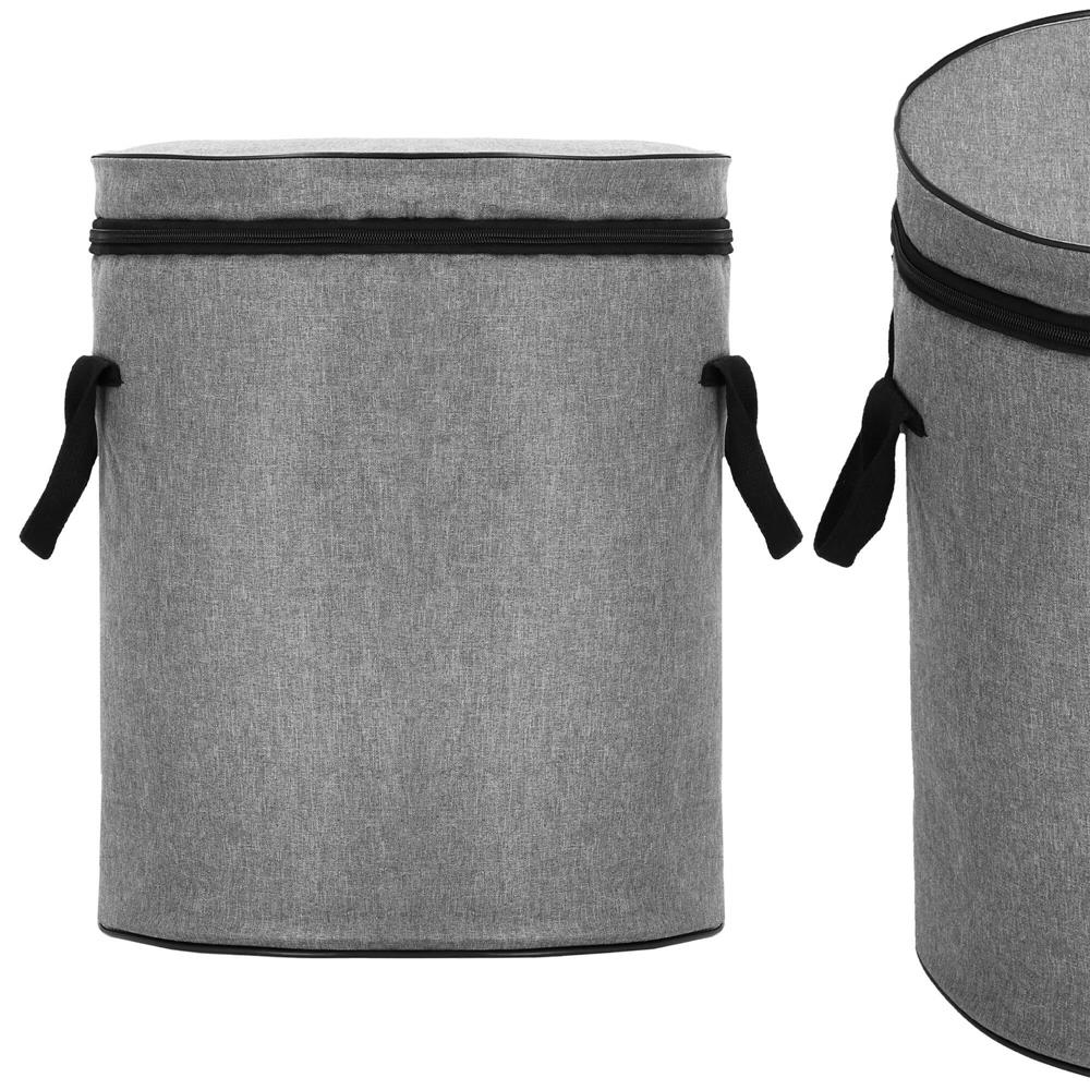 Cos depozitare haine sau jucarii, 40x33cm, bumbac si in, 43 l, gri