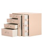 (DL) Cutie depozitare si organizare bijuterii, piele ecologica + velur, 26 x 22 x 18 cm, roz