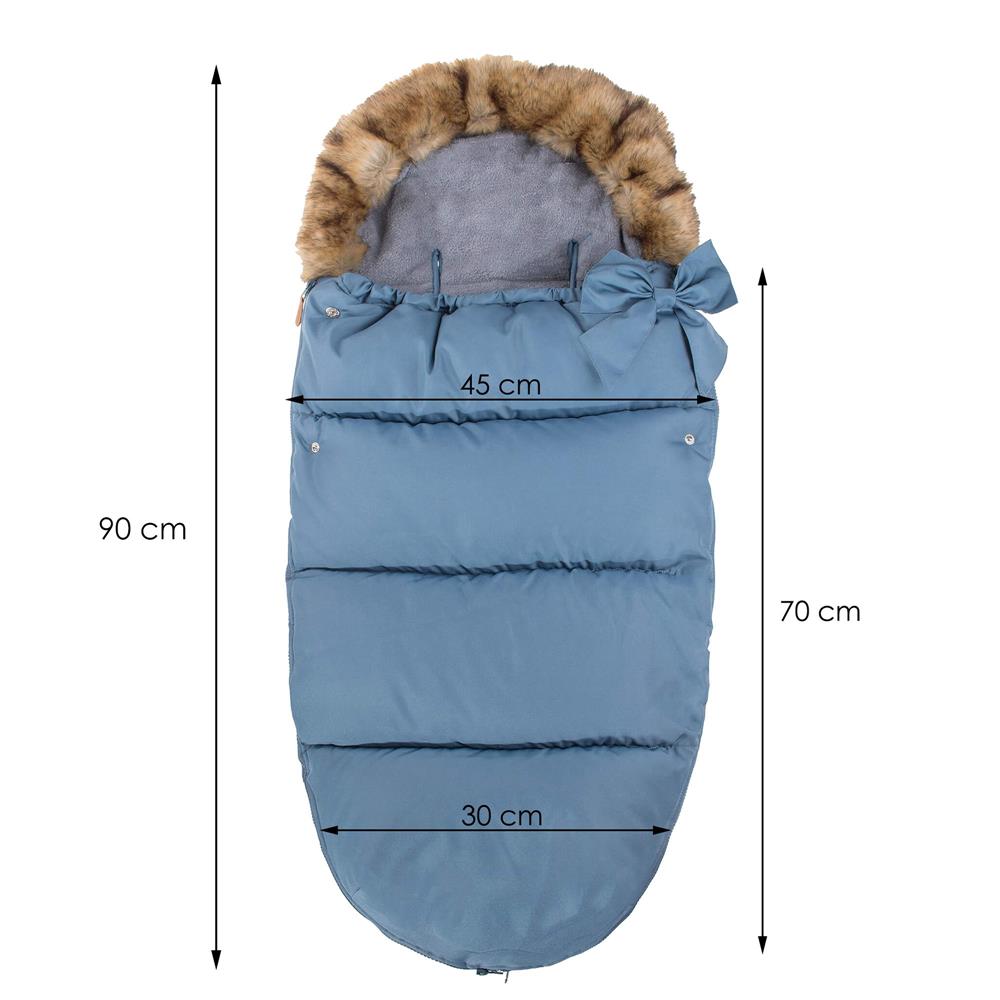 Sac iarna de bebelusi pentru carucior, marime universala, 90x45cm, albastru