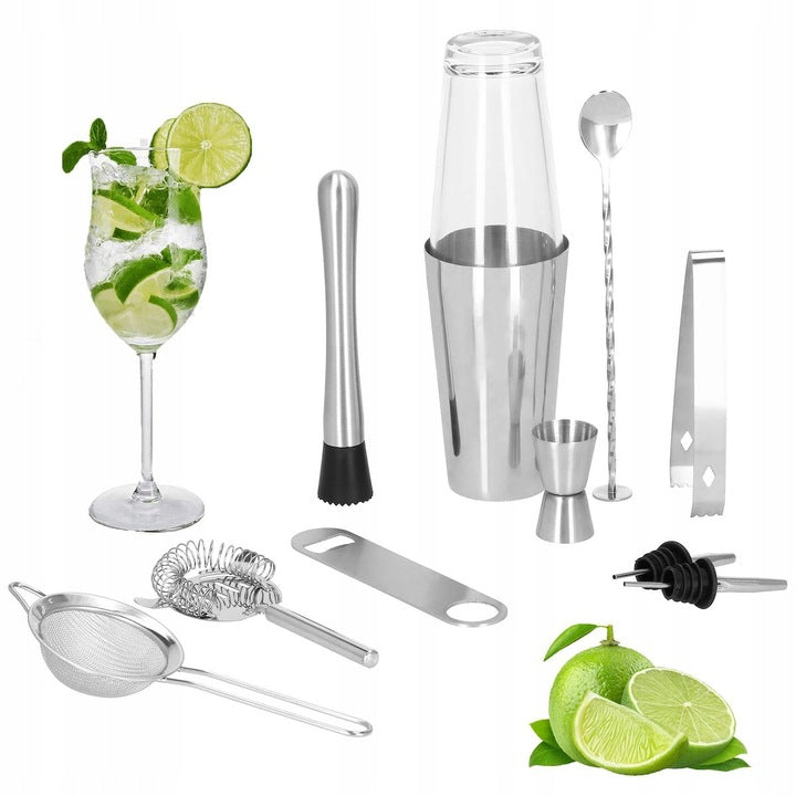 Set Cocktail Shaker Kit pentru barmani 400/700 ml, KI9, 11 piese