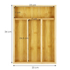 Organizator tacamuri si ustensile bucatarie, bambus, 25x34x4.5cm