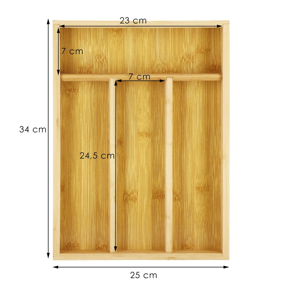 Organizator tacamuri si ustensile bucatarie, bambus, 25x34x4.5cm