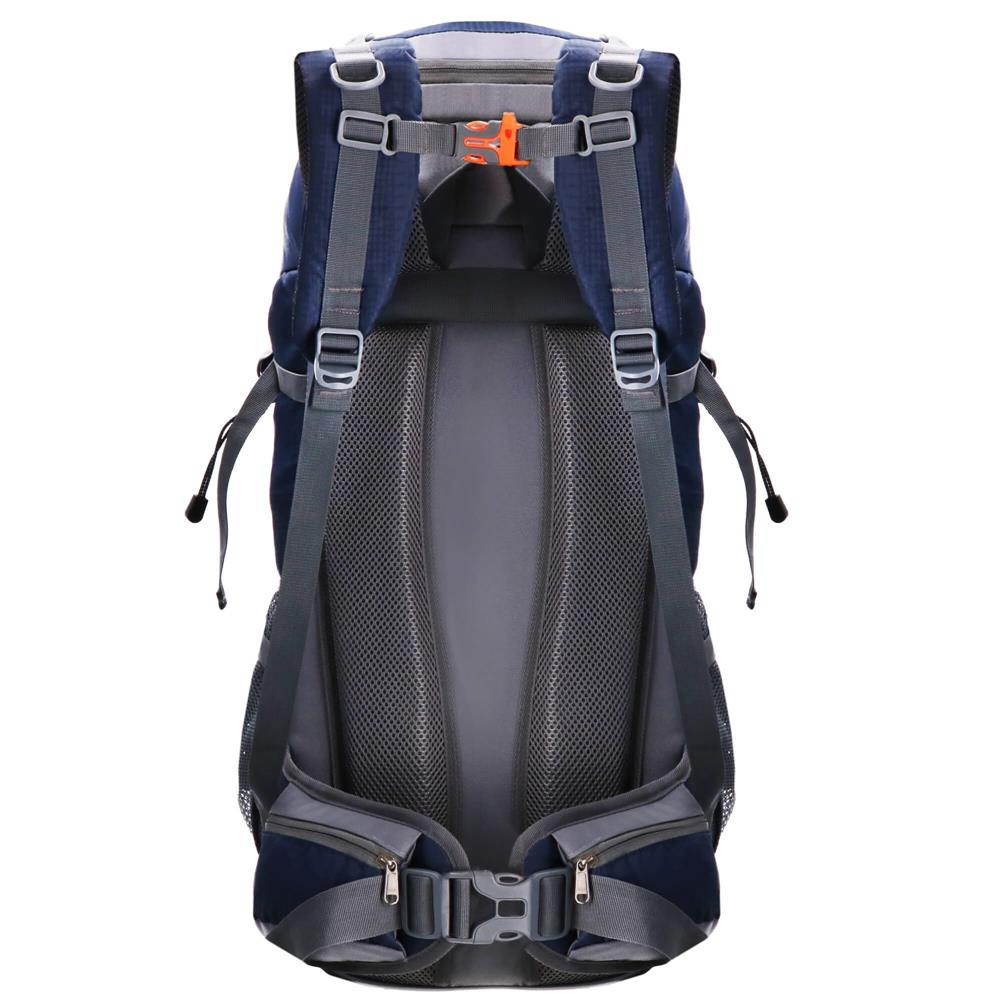 Rucsac tactic militar pentru drumetie, cu husa de ploaie, 60 litri, 25 kg, 70x40x24 cm, gri albastru