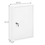 Cutie metalica din otel pentru 64 chei, echipata, 45x30x8cm, alba