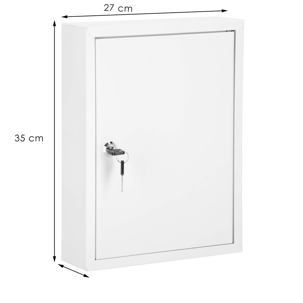 Cutie metalica din otel pentru 42 chei, echipata, 35x27x8cm, alba