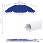 Umbrela de plaja pliabila,  BU022, 180cm, bleumarin