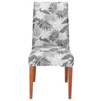 Husa universala pentru scaun, marime universala, poliester si spandex, 38x70cm, gri cu model floral