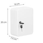 Cutie metalica din otel pentru 20 chei, echipata, 20x16x7.5cm, alba