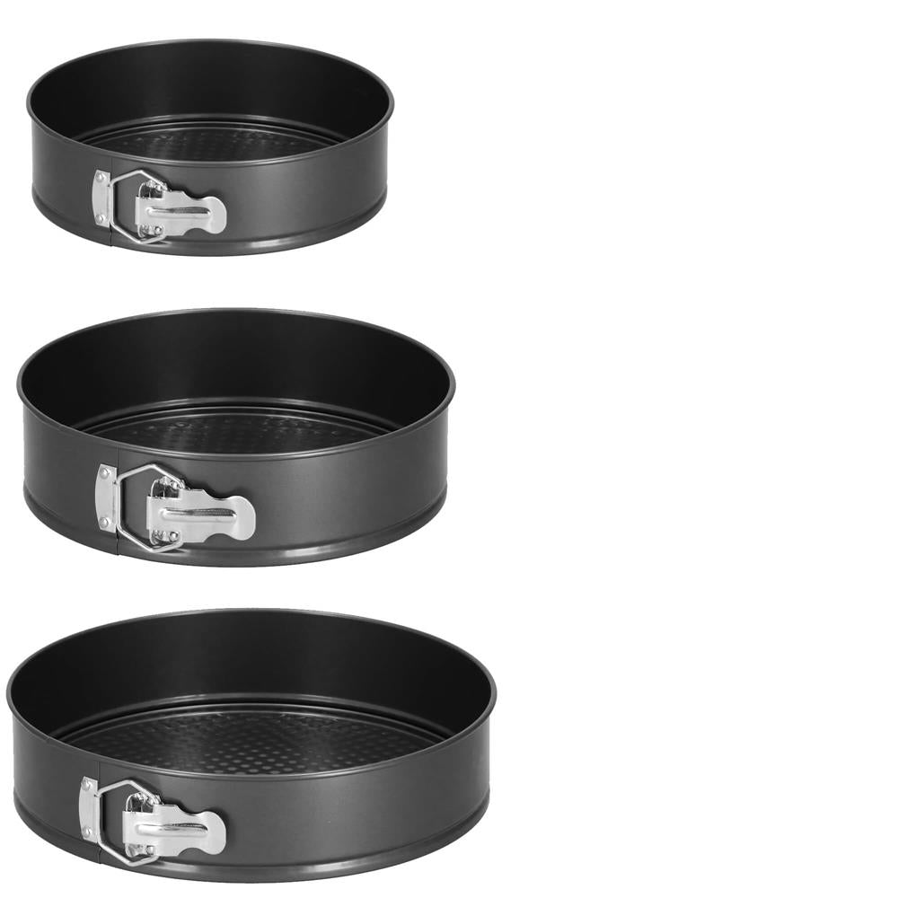 Set 3 forme de copt, 27, 25 si 23 cm, cu fund detasabil, gri