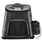 Rucsac transport animale talie mica-medie, maxim 15 kg, buzunare laterale, 38x34x26 cm, negru
