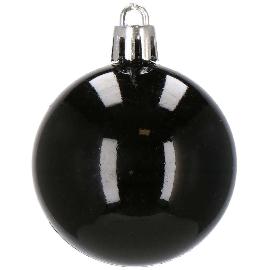 Set globuri si decoratiuni de Craciun, 77 piese, diverse dimensiuni, negru