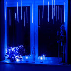 Instalatie de Craciun, 10 tuburi, 50cm, 480 LED, ploaie de meteoriti, albastru