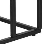 Masuta de cafea, cu cadru de otel si roti, industrial, 35x50x66 cm, maro wenge