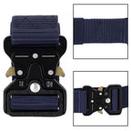 Curea centura Tactical Combat pentru barbati 3.5 x 125 cm, rezistent, albastru inchis