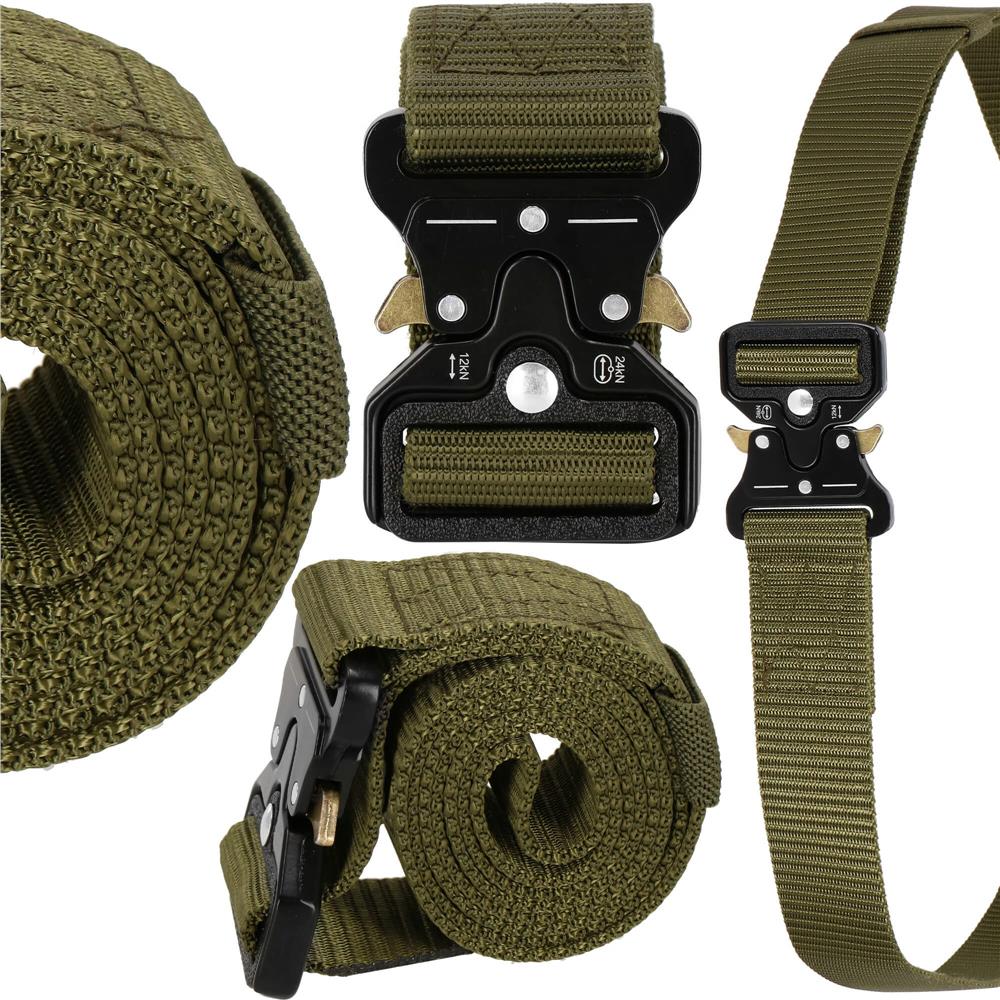 Curea centura Tactical Combat pentru barbati 3.5 x 125 cm, rezistent, verde