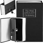 Caseta de valori, cutie metalica cu cheie, portabila, tip carte, Dictionar, negru, 24x15.5x5.5 cm