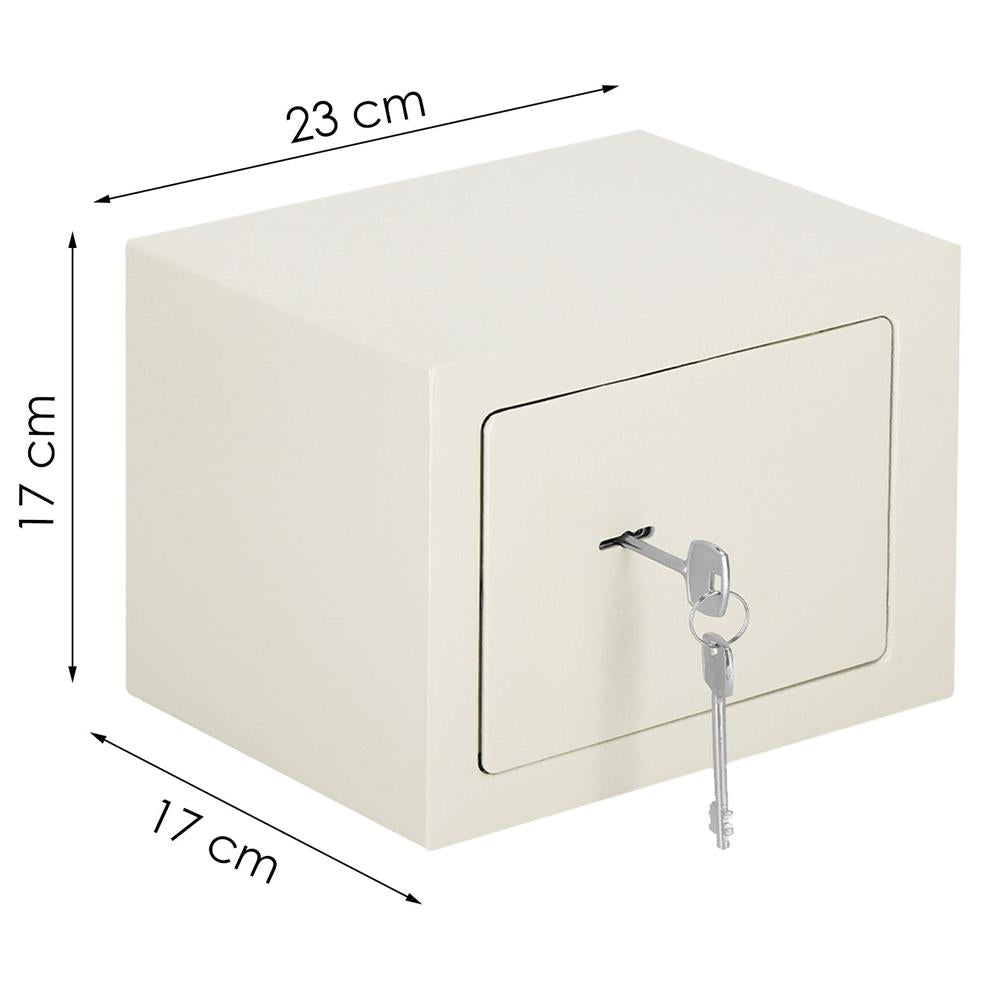 Seif standard cu cheie, 170x230x170 mm, Otel, Bej