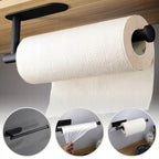 Suport hartie igienica din otel, prindere fara gaurire, 33.5cm, negru