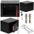 Seif standard cu cheie, 170x230x170 mm, Otel, Negru