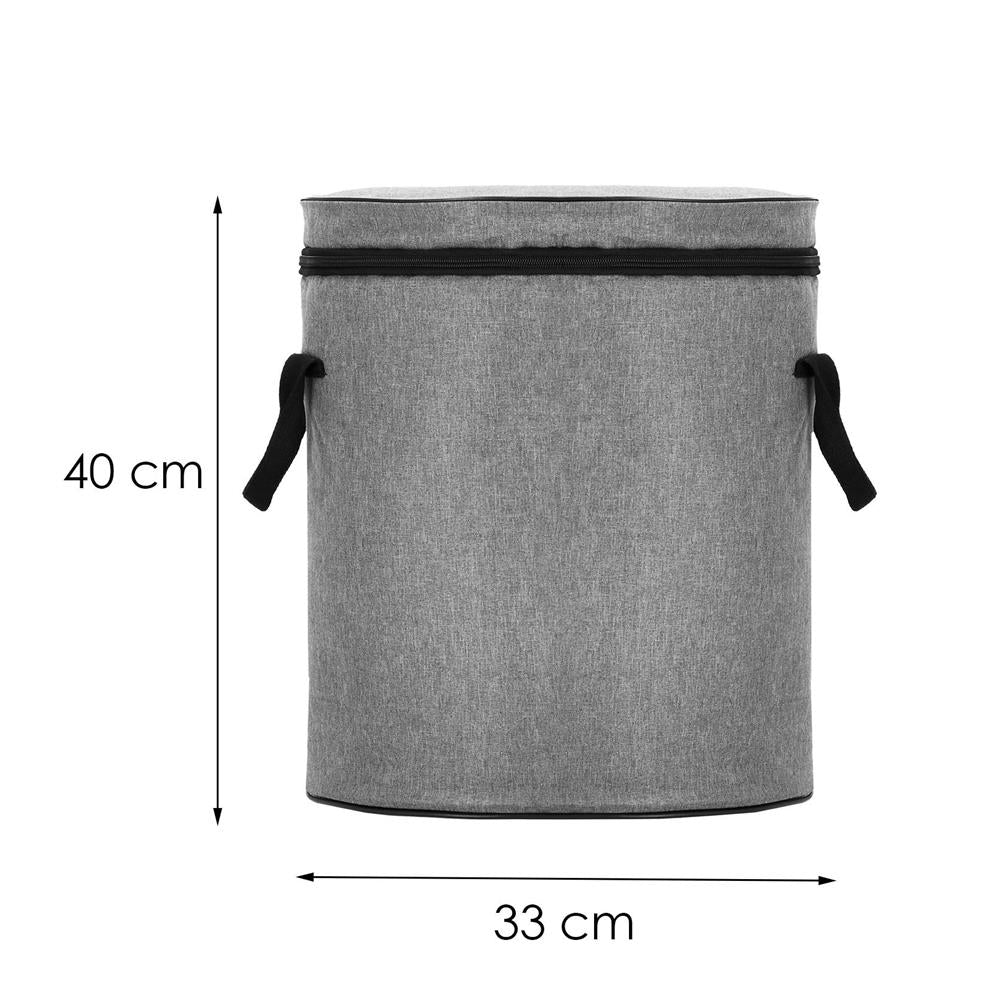 Cos depozitare haine sau jucarii, 40x33cm, bumbac si in, 43 l, gri