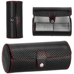 (DL) Cutie depozitare si organizare ceasuri si alte accesorii, MDF, piele ecologica, 20x9cm, negru