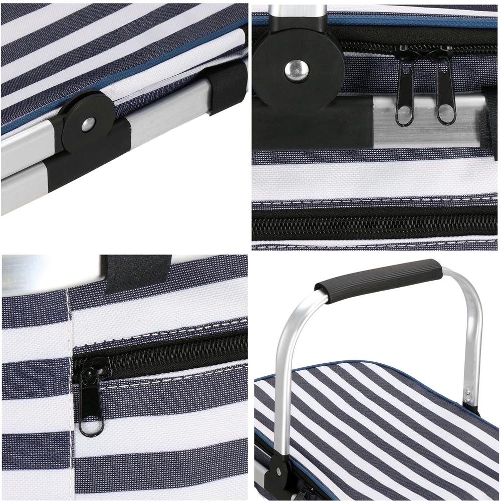 Geanta pentru picnic sau plaja, termoizolanta, 28 litri, alb albastru