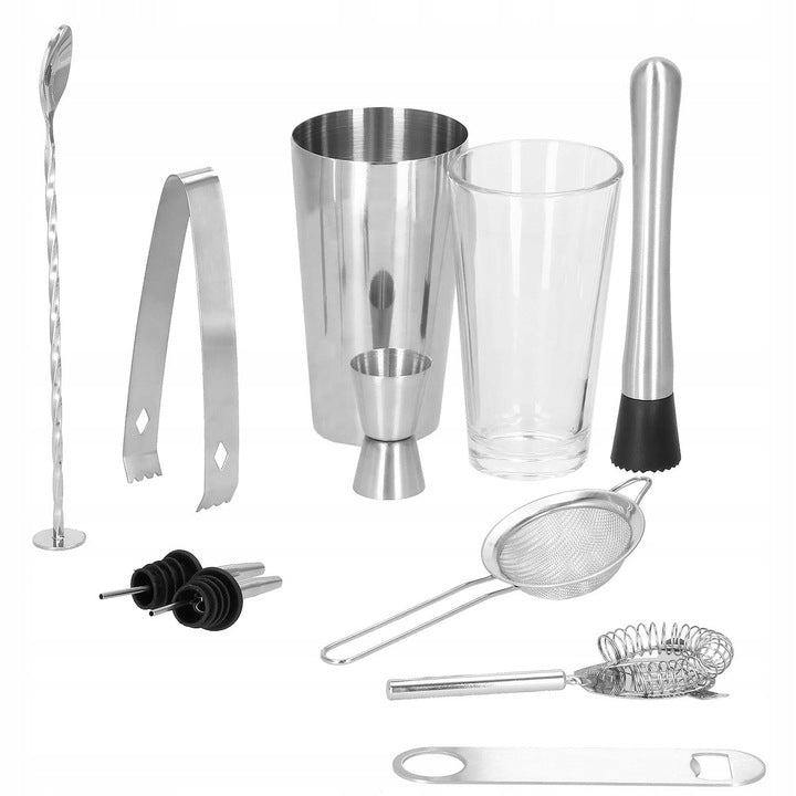 Set Cocktail Shaker Kit pentru barmani 400/700 ml, KI9, 11 piese