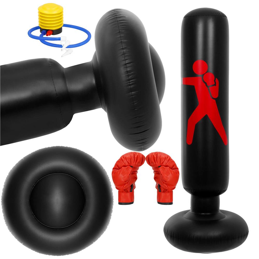 Sac de box gonflabil pentru copii, Inaltime 160 cm, PVC, Negru