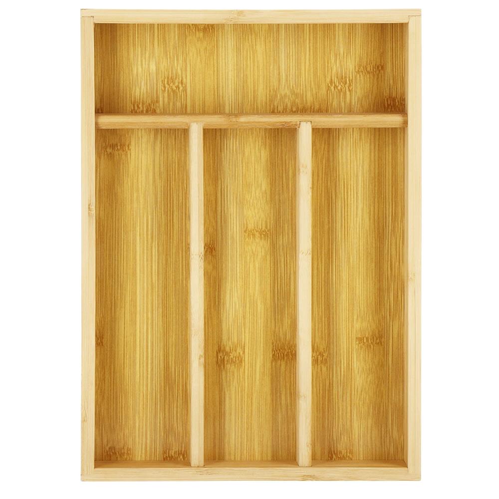 Organizator tacamuri si ustensile bucatarie, bambus, 25x34x4.5cm