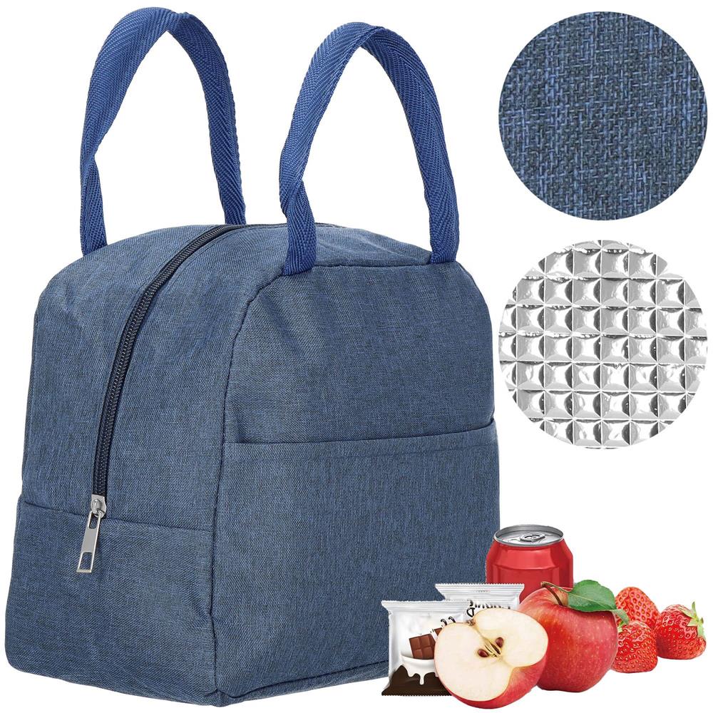 Geanta frigorifica cu izolatie termica pentru mancare, 21x10x23cm, albastru