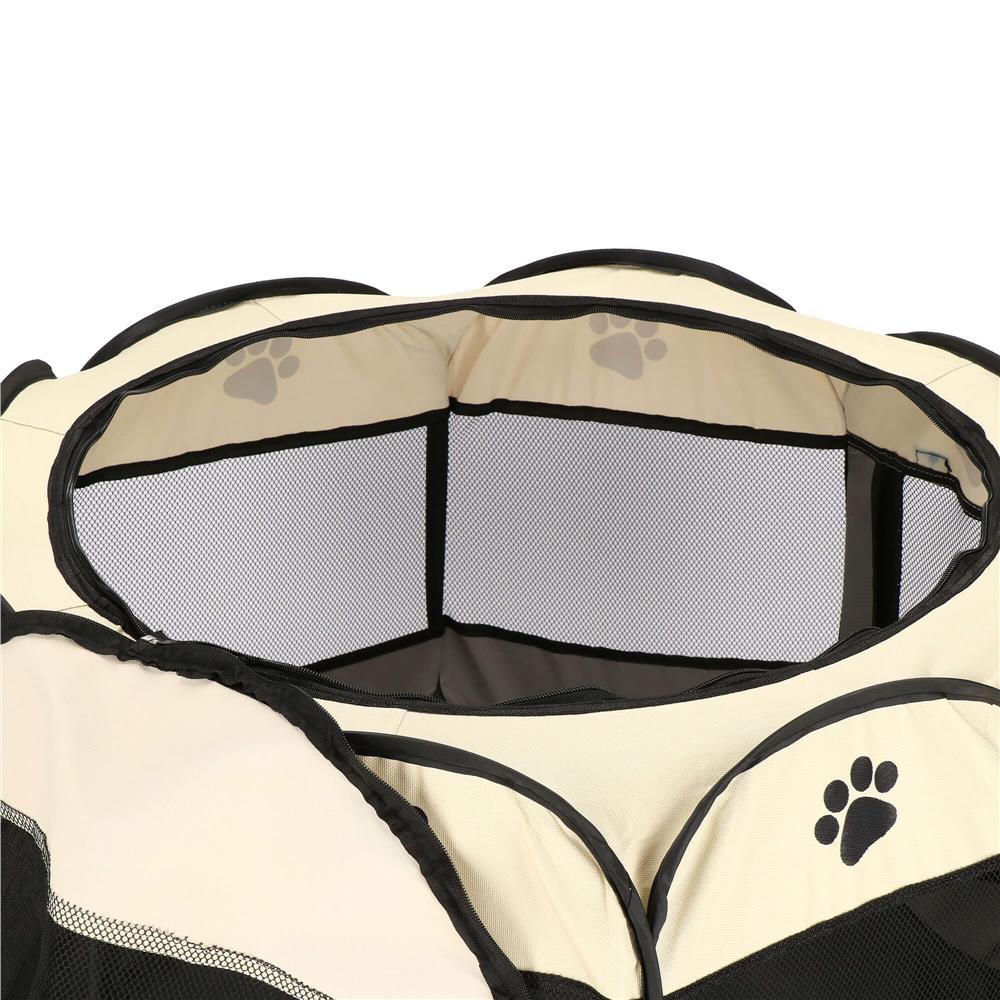 Tarc pliabil pentru animale de companie, diametru 114cm, gri crem