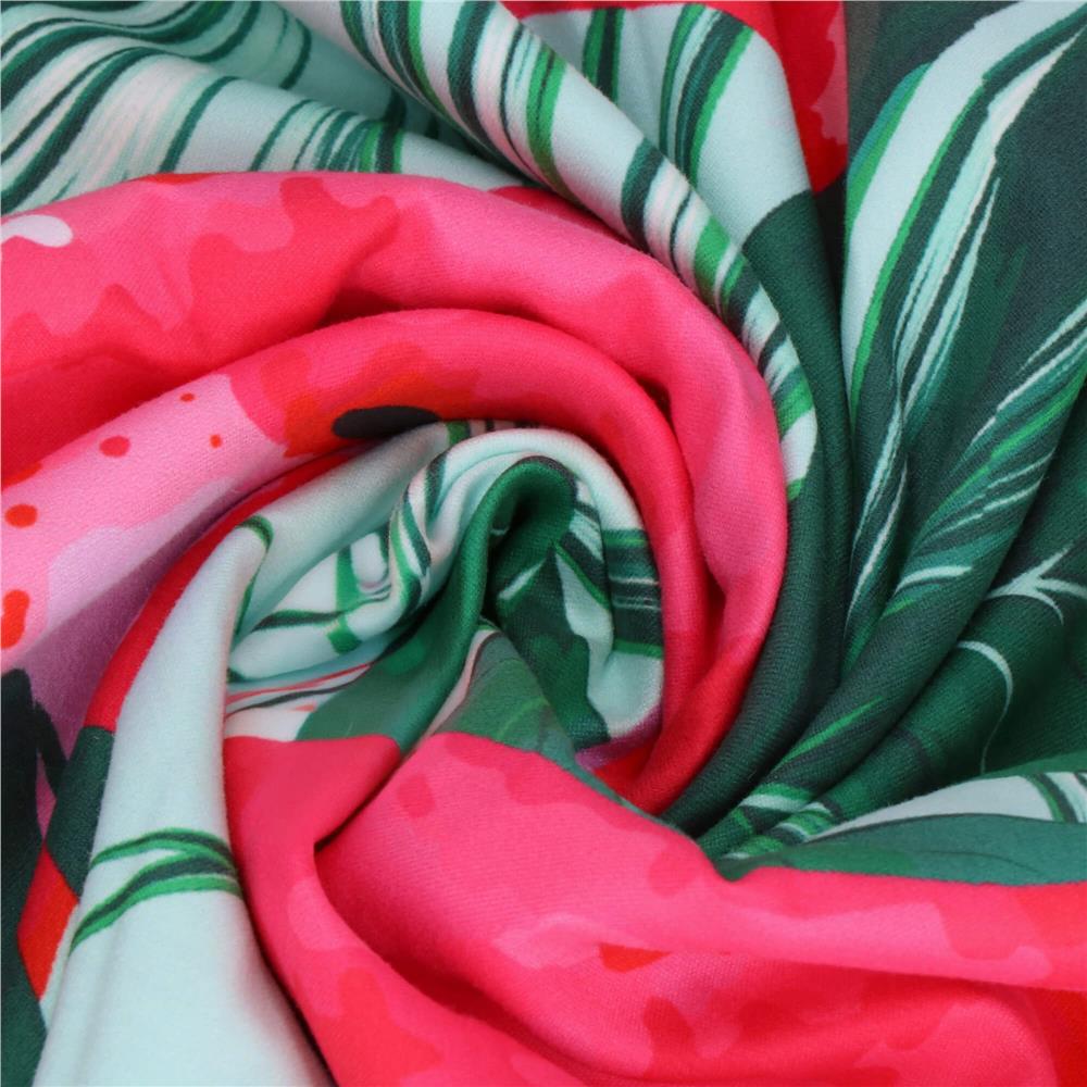 Prosop de plaja cu uscare de rapida, husa de transport, 90x180cm, model pepene verde