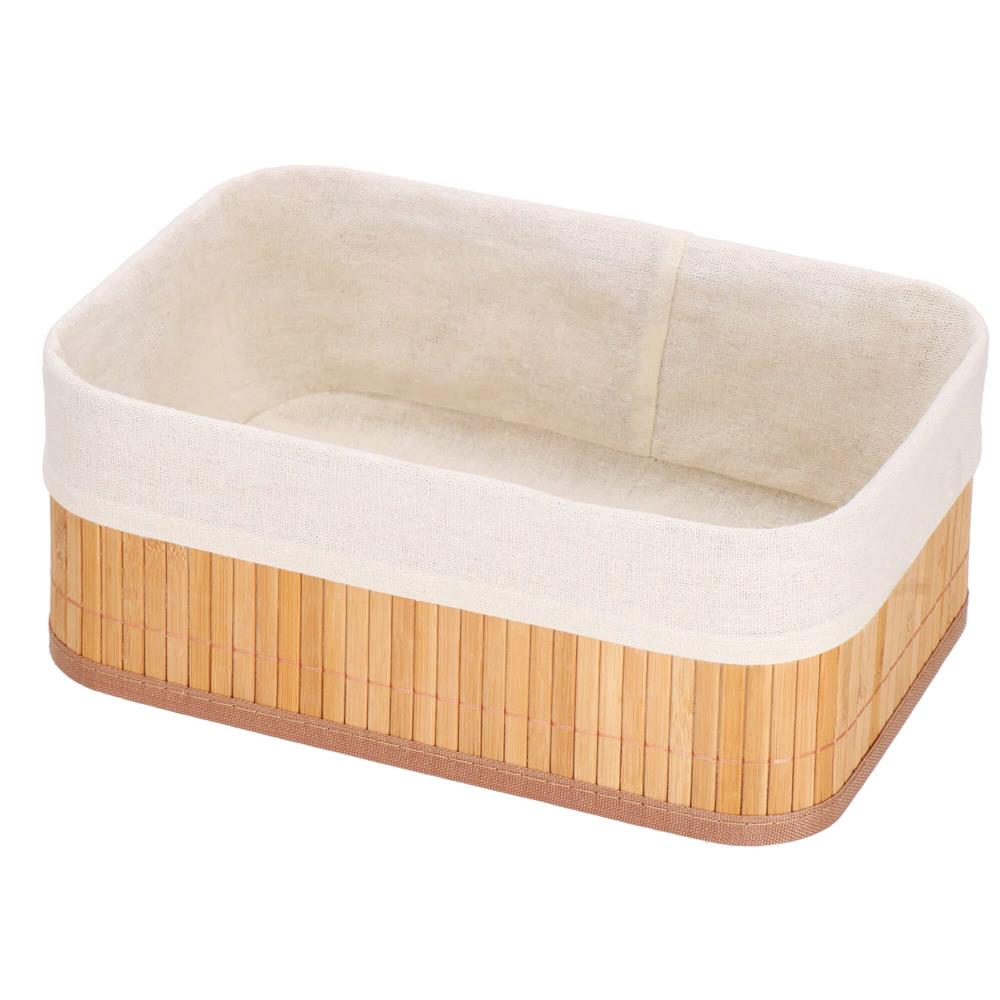 Set 3 cutii organizatoare din bambus, diverse dimensiuni, maro