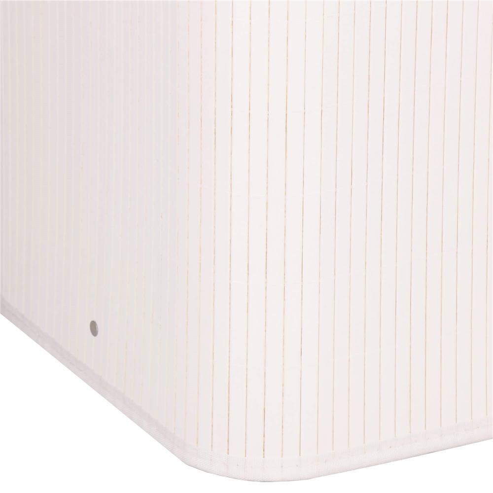 Cos de rufe din bambus cu capac, 2 compartimente, sac detasabil, volum 100L, 54x35x60cm, alb