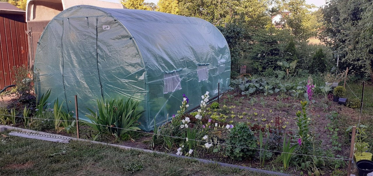 Sera de gradina, tip tunel cu cadru metalic, 250x400cm, 10mp (3 segmente)