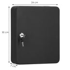 Cutie metalica din otel pentru 100 chei, echipata, 30x24x7cm, neagra