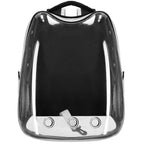 Rucsac transport animale talie mica-medie, maxim 12 kg, hublou panoramic transparent, buzunare laterale, negru