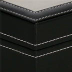 Cutie depozitare si organizare ceasuri, MDF, piele ecologica, 30x11x8cm, negru